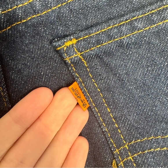VINTAGE Levi’s Orange Tab Denim Jeans Women’s Size 16 Dark Wash Made in USA - Picture 7 of 9